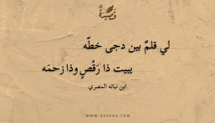 قصيدة لي قلم بين دجى خطه