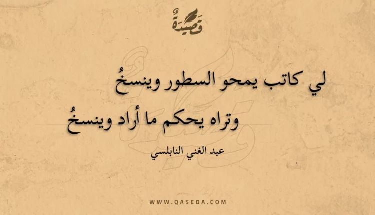 قصيدة لي كاتب يمحو السطور وينسخ