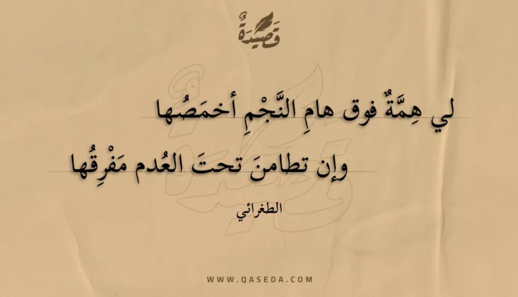 قصيدة لي همة فوق هام النجم أخمصها