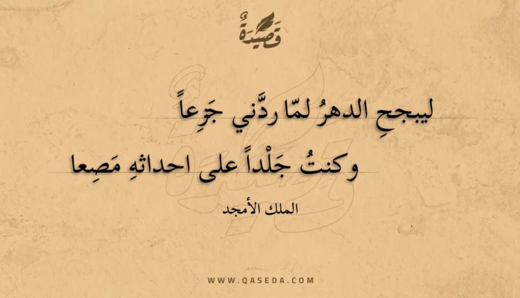 قصيدة ليبجح الدهر لما ردني جزعا