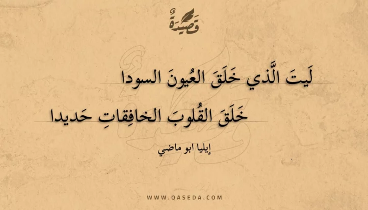 قصيدة ليت الذي خلق العيون السودا