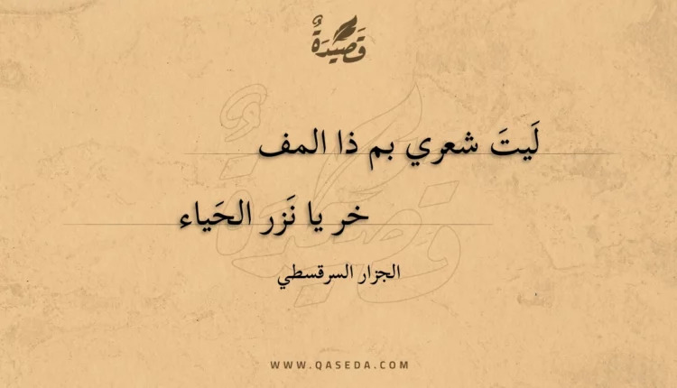 قصيدة ليت شعري بم ذا المفخر