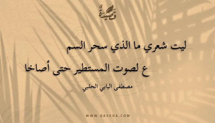 قصيدة ليت شعري ما الذي سحر السمع