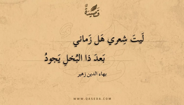 قصيدة ليت شعري هل زماني