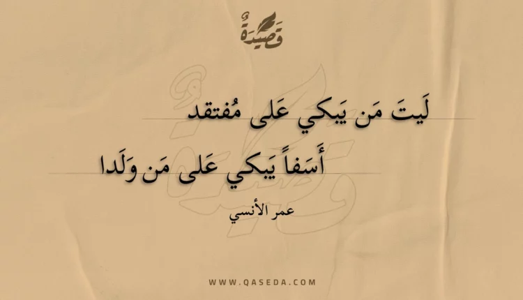 قصيدة ليت من يبكي على مفتقد