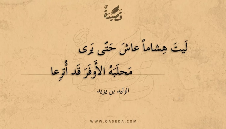 قصيدة ليت هشاما عاش حتى يرى
