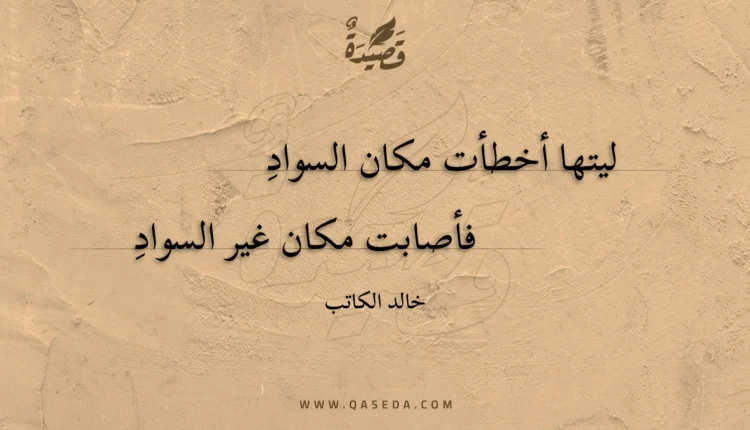 قصيدة ليتها أخطأت مكان السواد