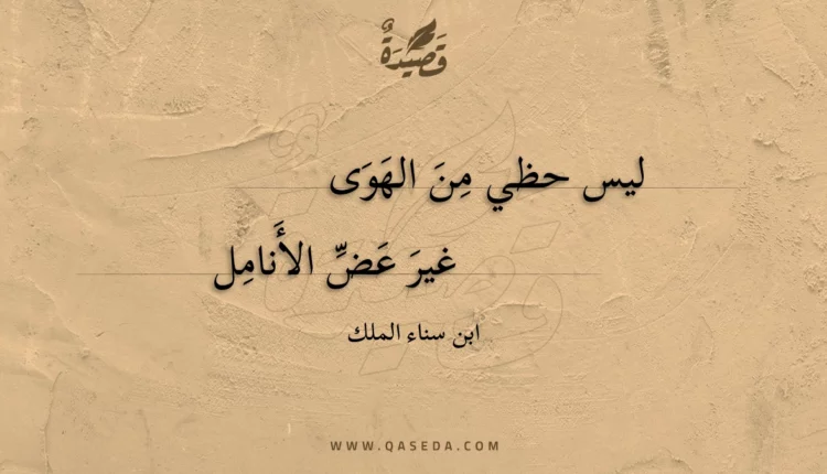 قصيدة ليس حظي من الهوى