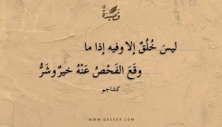 قصيدة ليس خلق إلا وفيه إذا ما