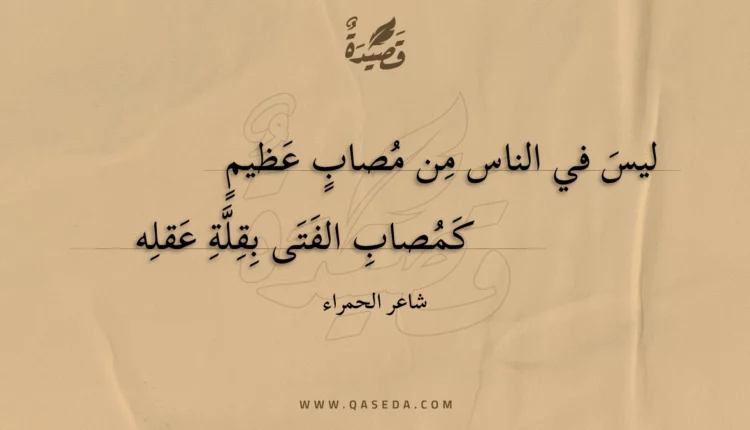 قصيدة ليس في الناس من مصاب عظيم