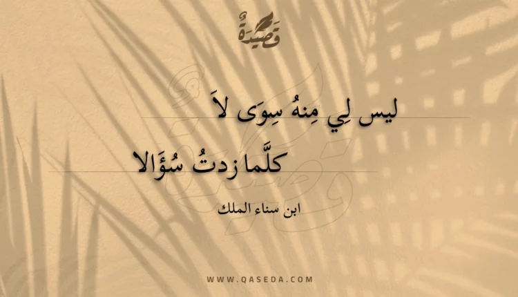 قصيدة ليس لي منه سوى لا