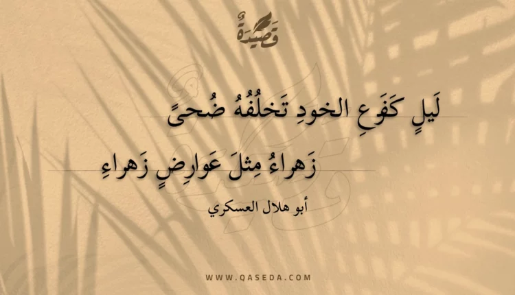 قصيدة ليل كفرع الخود تخلفه ضحى
