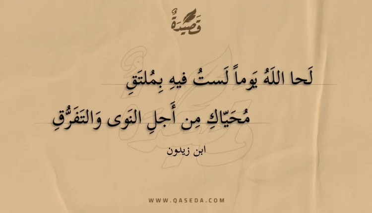 قصيدة لَحا اللَهُ يَوماً لَستُ فيهِ بِمُلتَقِ
