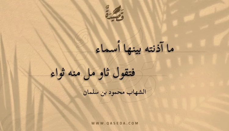 قصيدة ما آذنته بينها أسماء