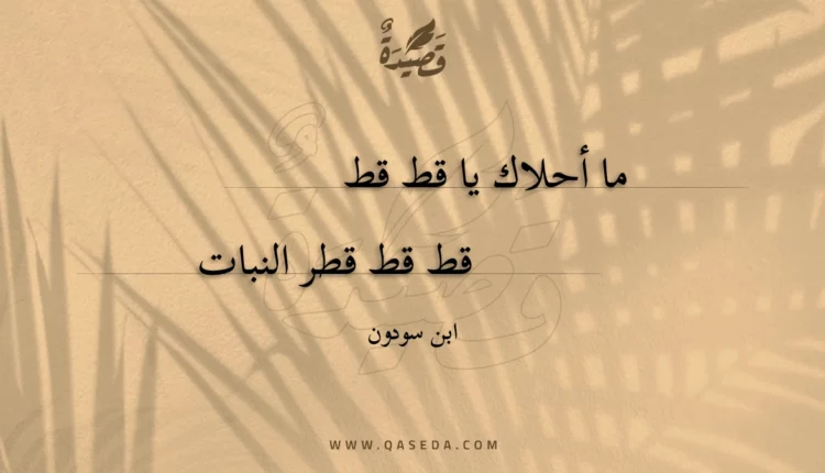 قصيدة ما أحلاك يا قط قط