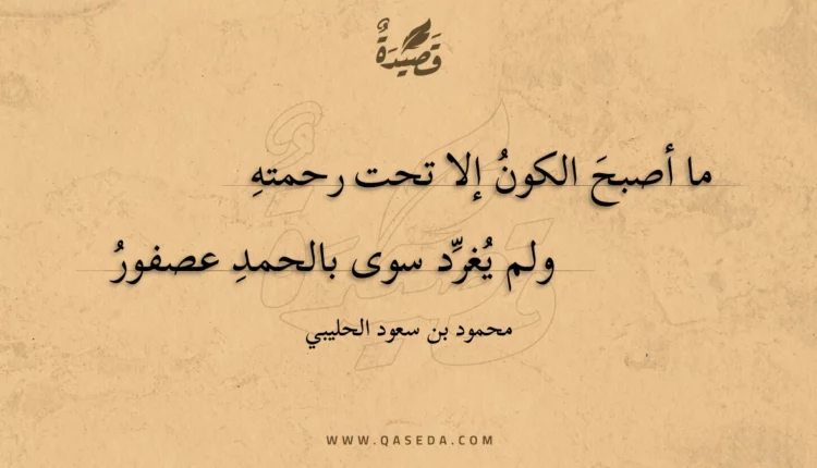 قصيدة ما أصبح الكون إلا تحت رحمته