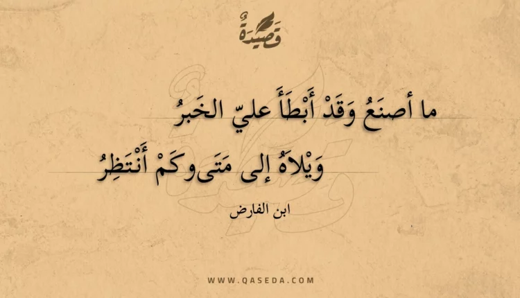 قصيدة ما أصنع وقد أبطأ علي الخبر