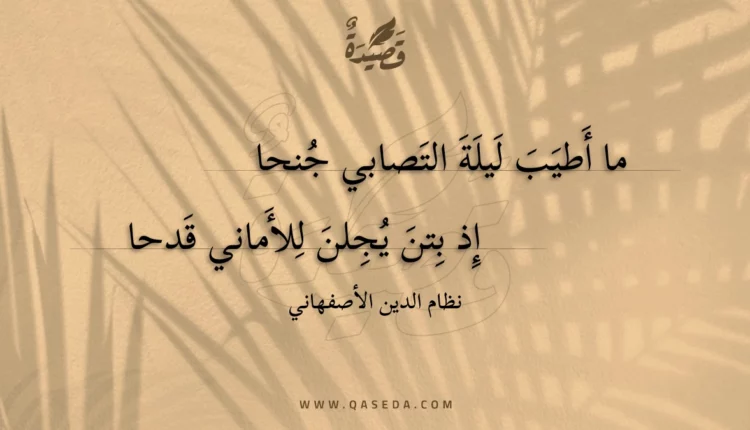 قصيدة ما أطيب ليلة التصابي جنحا