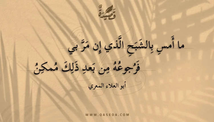 قصيدة ما أمس بالشبح الذي إن مر بي