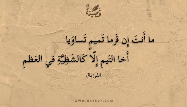 قصيدة ما أنت إن قرما تميم تساويا