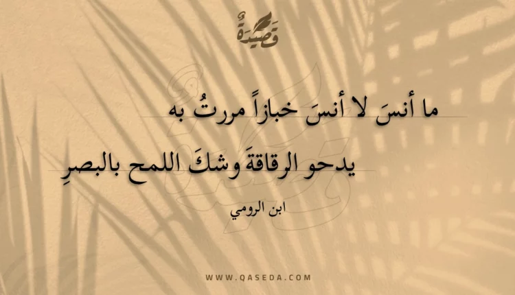 قصيدة ما أنس لا أنس خبازا مررت به