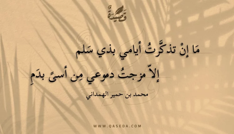 قصيدة ما إن تذكرت أيامي بذي سلم