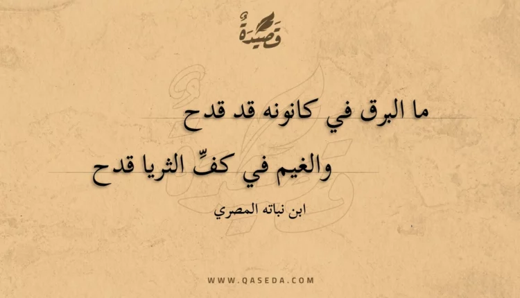 قصيدة ما البرق في كانونه قد قدح