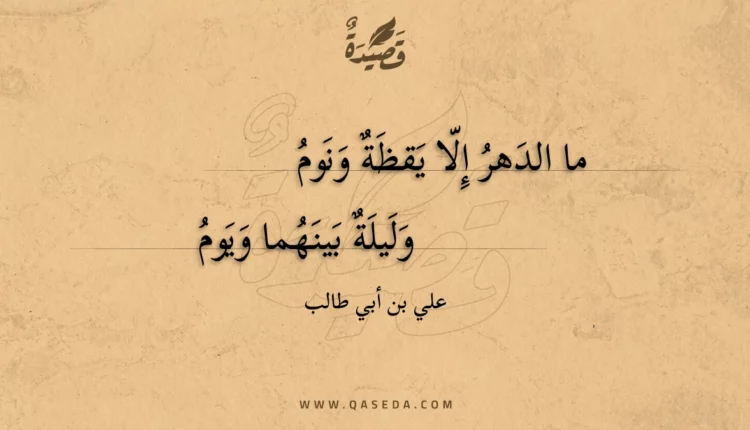 قصيدة ما الدهر إلا يقظة ونوم