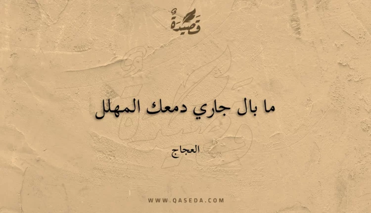 قصيدة ما بال جاري دمعك المهلل