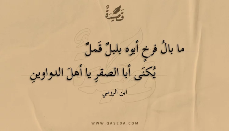 قصيدة ما بال فرخ أبوه بلبل قمل