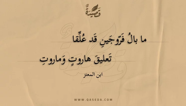 قصيدة ما بال فروجين قد علقا