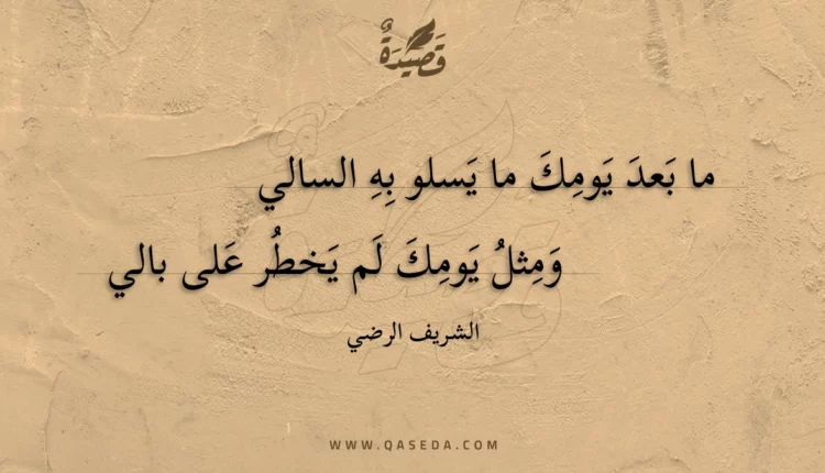 قصيدة ما بعد يومك ما يسلو به السالي
