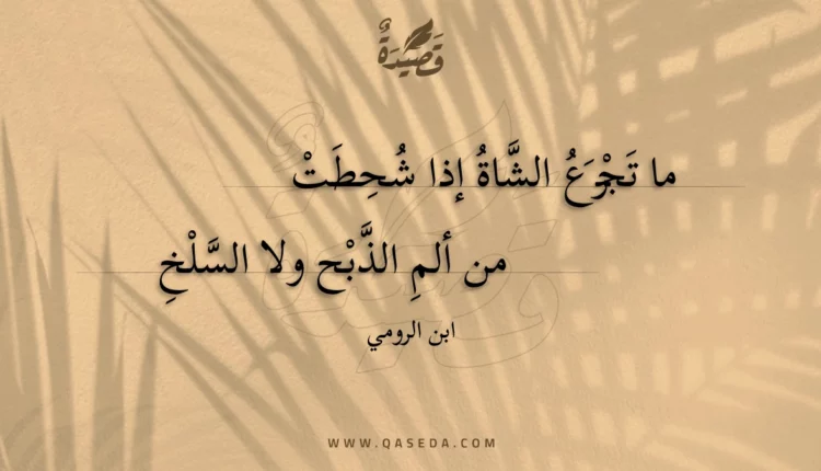 قصيدة ما تجزع الشاة إذا شحطت