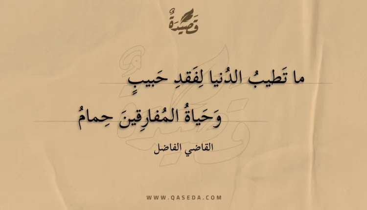 قصيدة ما تطيب الدنيا لفقد حبيب