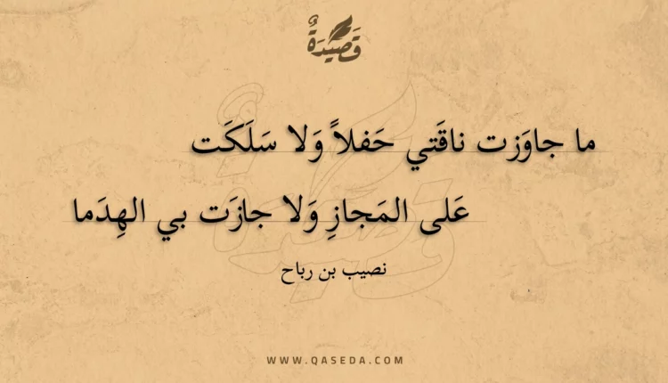 قصيدة ما جاوزت ناقتي حفلا ولا سلكت