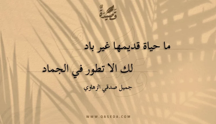 قصيدة ما حياة قديمها غير باد