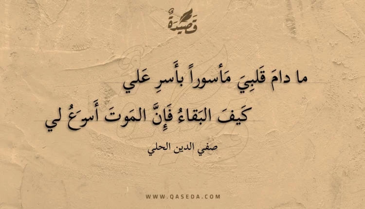 قصيدة ما دام قلبي مأسورا بأسر علي