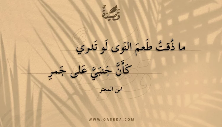 قصيدة ما ذقت طعم النوى لو تدري