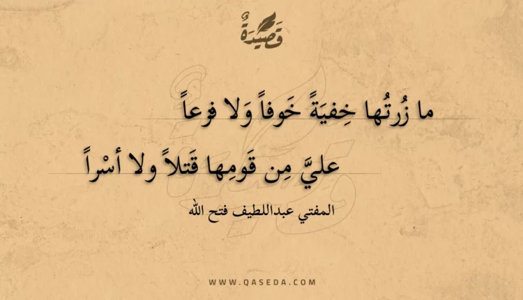 قصيدة ما زرتها خفية خوفا ولا فزعا