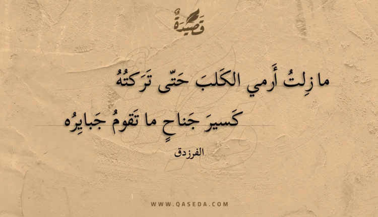 قصيدة ما زلت أرمي الكلب حتى تركته