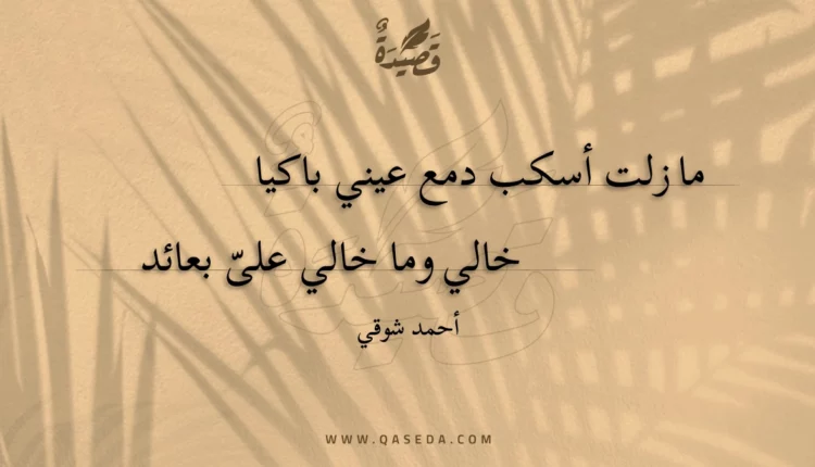 قصيدة ما زلت أسكب دمع عيني باكيا