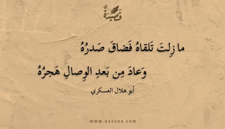 قصيدة ما زلت تلقاه فضاق صدره