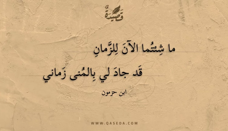 قصيدة ما شئتما الآن للزمان