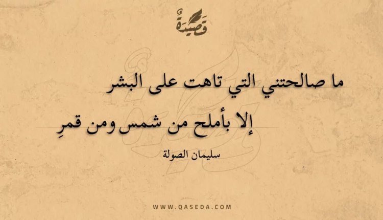 قصيدة ما صالحتني التي تاهت على البشر