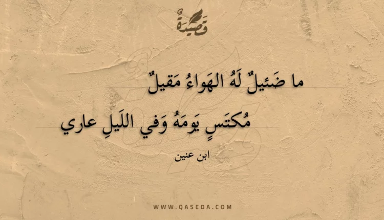 قصيدة ما ضئيل له الهواء مقيل