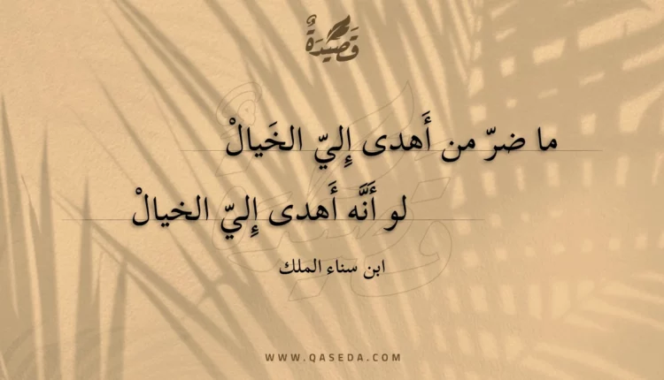 قصيدة ما ضر من أهدى إلي الخيال
