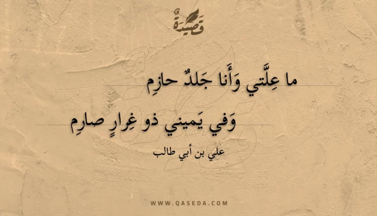 قصيدة ما علتي وأنا جلد حازم
