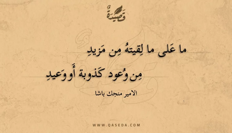 قصيدة ما على ما لقيته من مزيد