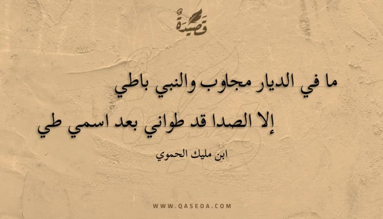 قصيدة ما في الديار مجاوب والنبي باطي