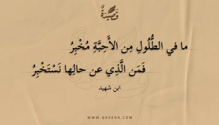 قصيدة ما في الطلول من الأحبة مخبر